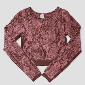 Fabletics Kamila Seamless Long Sleeve Cropped Workout Top Size XS